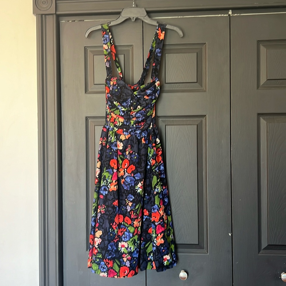 Anthropologie Floral Dress - Black, Red, Green, Blue